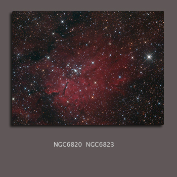 NGC6820 and NGC6823 shot with QHY8 ALCCD6c and 8" Newtonian